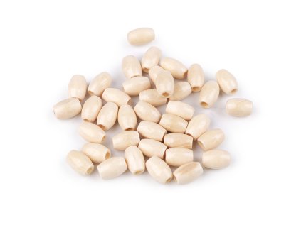 Dřevěné korálky olivy 6x10 mm (Varianta přírodní sv., Balení 10 g)