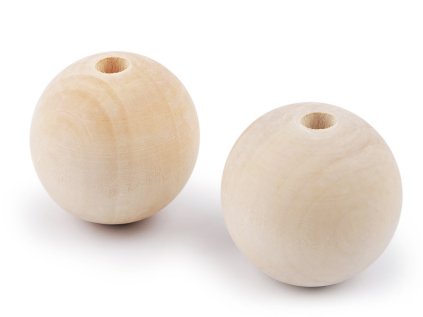 Velké dřevěné korále nelakované Ø50 mm (Varianta přírodní sv., Balení 2 ks)