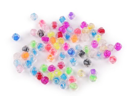 Skleněné korálky broušené Ø4 mm transparentní s průtahem (Varianta 1 bílá, Balení 5 g)