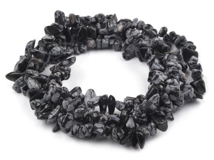 Minerální zlomky Obsidián vločkový na silonu (Varianta obsidián vločkový, Balení 1 šňůra)