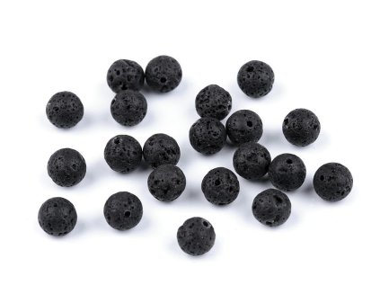 Přírodní láva, minerální korálky Ø8 mm (Varianta černá láva, Balení 11 ks)