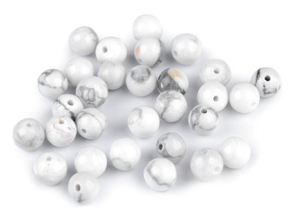 Howlit, minerální korálky Ø6 mm (Varianta howlit, Balení 10 ks)