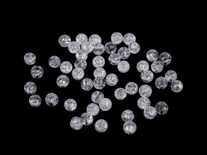 Křišťál praskaný syntetický, minerální korálky Ø4 mm (Varianta 1 křišťál, Balení 50 ks)