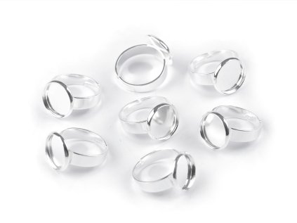 Prstýnek kovové lůžko Ø12 mm polotovar (Varianta 1 stříbrná světlá, Balení 1 ks)