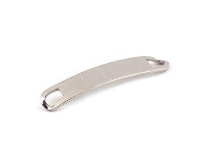 Přívěsek / mezidíl k výrobě náramků z nerezové oceli 8x44 mm (Varianta platina, Balení 1 ks)