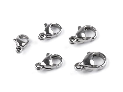 Karabinka z nerezové oceli, více velikostí (Varianta 1 (6x9 mm) platina, Balení 4 ks)