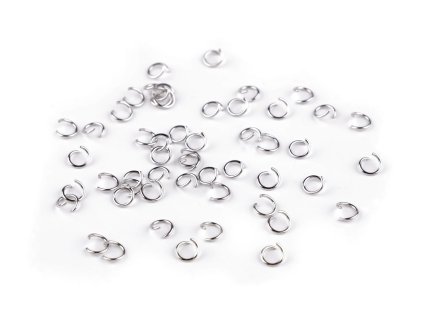 Kroužek spojovací otevřený Ø6; 7 mm z nerezové oceli (Varianta 1 (6 mm) platina, Balení 50 ks)
