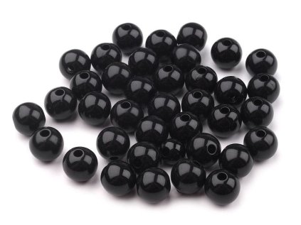 Plastové korálky Transparent Ø8 mm (Varianta 5 černá, Balení 20 g)