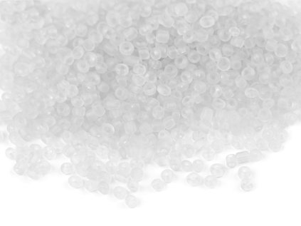 Rokajl 12/0 - 2 mm transparent frosted (Varianta 1 (M1) bílá mléčná, Balení 50 g)