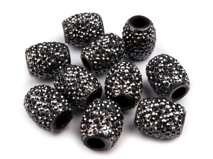 Plastové korálky s velkým průvlekem 13x15 mm (Varianta 1 (061) bílá AB, Balení 5 ks)