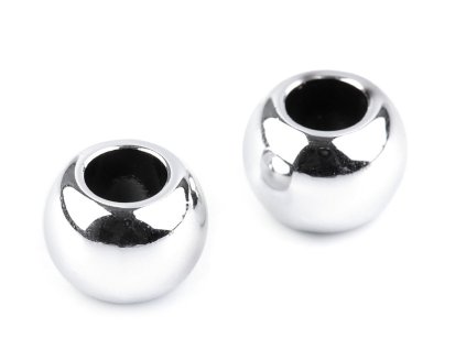Plastové korálky Metalic s velkým průvlekem 11x15 mm (Varianta 2 růžové zlato, Balení 10 ks)