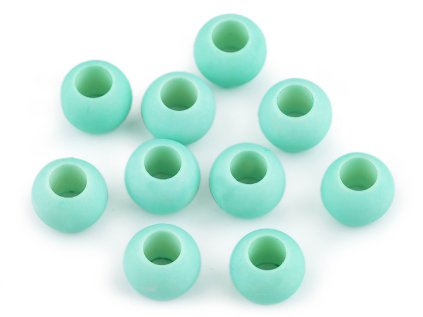 Plastové korálky matné s velkým průvlekem 11x14 mm (Varianta 1 (01) bílá, Balení 10 ks)