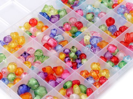 Sada plastových korálků v boxu (Varianta mix, Balení 1 sada)