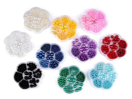 Sada plastových voskových korálků v boxu (Varianta 1 bílá, Balení 1 krab.)