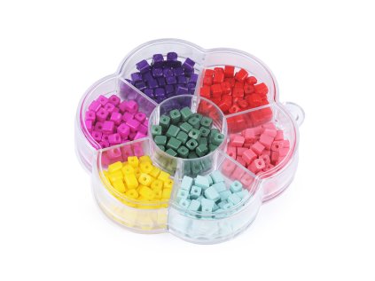 Sada plastových korálků v boxu (Varianta 2 mix kuličky, Balení 1 krab.)
