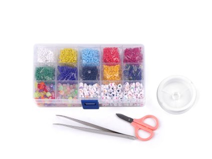 Set ke korálkování v boxu s nářadím (Varianta viz foto, Balení 1 sada)