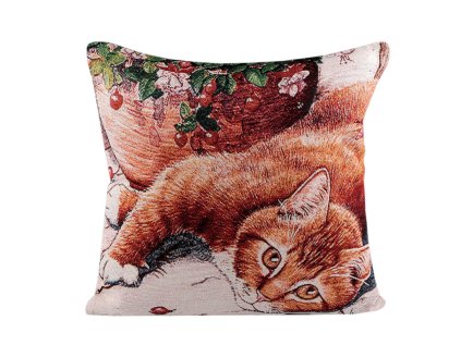 Gobelínový povlak na polštář 45x45 cm 2. jakost (Varianta 3 červená kočka, Balení 1 ks)