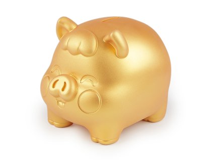 Zlaté prasátko pro štěstí / pokladnička pro svatby a Vánoce (Varianta zlatá, Balení 1 ks)