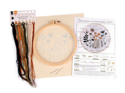 Sada na vyšívání s předtištěným motivem, rostliny, traviny (Varianta 1 viz foto, Balení 1 sada)