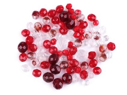 Skleněné korálky ramš broušené ohňovky 2. jakost (Varianta 2 černá, Balení 50 g)