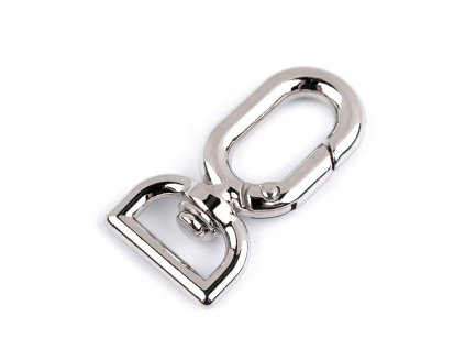 Kovová karabina otočná, průvlek 13 mm (Varianta 1 nikl, Balení 1 ks)