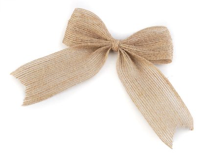 Jutová mašle 8x10 cm (Varianta režná přírodní, Balení 10 ks)