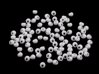 Plastové korálky kapky, imitace rokajlu 4,7x5,3 mm (Varianta 1 bílá, Balení 10 g)