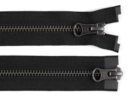 Zip kovový YKK No 5 dělitelný 2 jezdce / dvoucestný 60 cm na kožené bundy (Varianta černá černý nikl, Balení 1 ks)