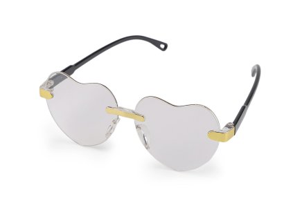 Párty / karnevalové brýle srdce - dětské (Varianta 1 transparent, Balení 1 ks)