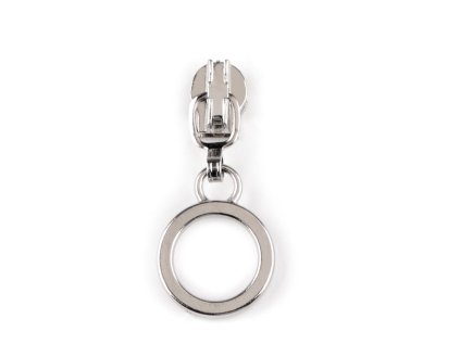 Jezdec ke spirálovým zipům No 3 s kroužkem (Varianta nikl, Balení 3 ks)