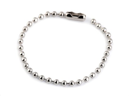 Kuličkový řetízek 12 cm poutko (Varianta 1 nikl, Balení 10 ks)