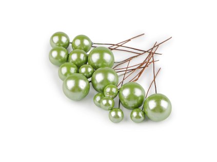 Kuličky / bobule na drátku ke tvoření Ø1-2 cm (Varianta 4 červená, Balení 1 sáček)