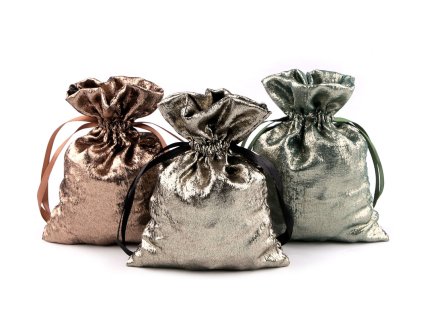 Dárkový pytlík s metalickým efektem 13x18 cm (Varianta 1 zelená, Balení 1 ks)