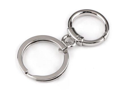 Kovová karabina s kroužkem na klíče (Varianta 1 nikl, Balení 1 ks)