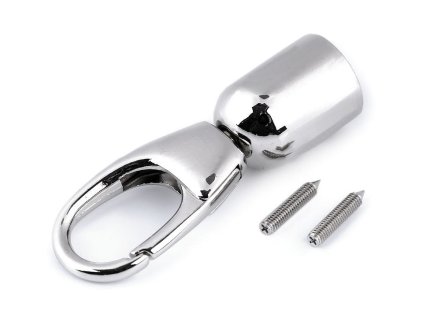 Koncovka s karabinou na ucha tašek / šňůry (Varianta nikl, Balení 1 ks)