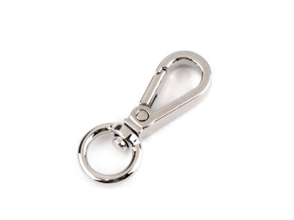 Kovová karabinka otočná, průvlek 9 mm (Varianta 1 nikl, Balení 1 ks)