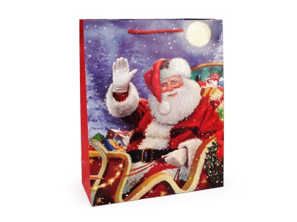 Vánoční dárková taška s glitry (Varianta 3 červená, Balení 3 ks)