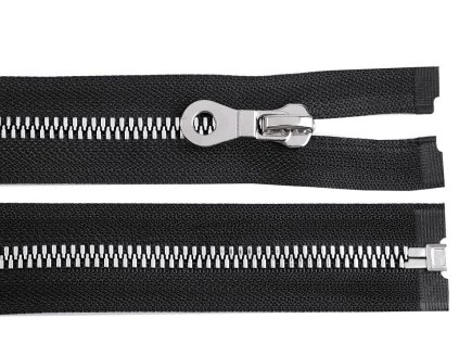 Kostěný zip, imitace kovu No 8 délka 60 cm bundový (Varianta 330 modrá tmavá, Balení 1 ks)