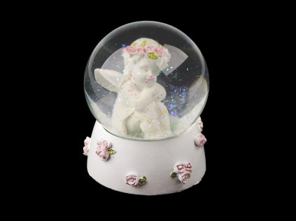 Sněžítko anděl Ø6,5 cm (Varianta 2 bílá, Balení 1 ks)