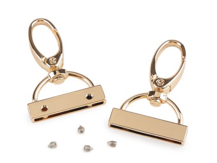 Kovová karabina otočná s koncovkou na popruh o šíři 30 mm (Varianta 1 nikl, Balení 2 ks)