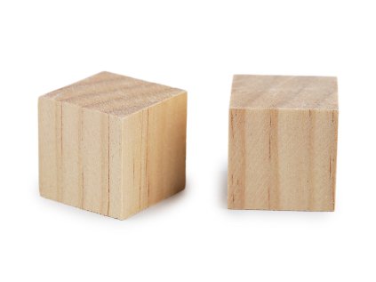 Dřevěná kostka - polotovar k dotvoření 2,5x2,5 cm (Varianta přírodní, Balení 10 ks)
