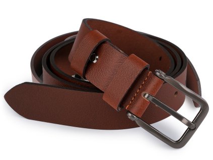 Pánský kožený pásek z buvolí kůže šíře 4 cm (Varianta 1 hnědá, Balení 1 ks)