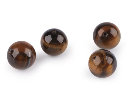 Tygří oko, minerální korálky Ø12 mm (Varianta tygří oko, Balení 4 ks)