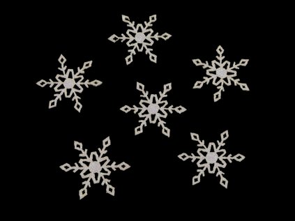 Vánoční filcová vločka s glitry Ø30 mm (Varianta 1 krémová světlá, Balení 10 ks)