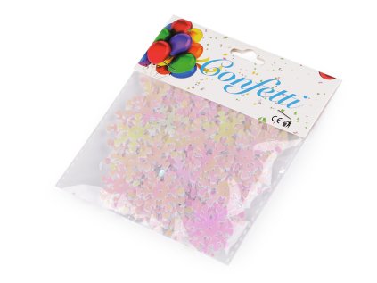 Konfety vánoční vločky (Varianta 1 (Ø23 mm) bílá AB, Balení 1 sáček)