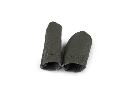 Kožené chrániče prstů pro plstění (Varianta šedozelená tmavá, Balení 1 pár)