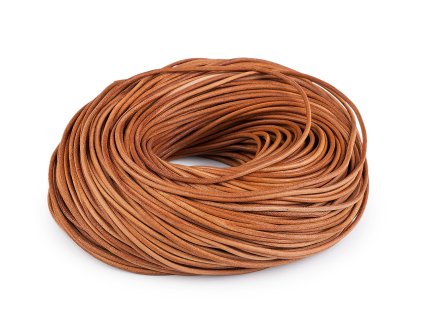 Kožená šňůrka kulatá Ø3 mm metráž (Varianta 1 přírodní stř. mat, Balení 1 m)