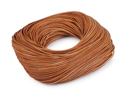 Kožená šňůrka kulatá Ø2 mm metráž (Varianta 1 hnědá koňak mat, Balení 1 m)