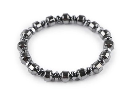 Náramek pružný hematitový, unisex (Varianta 1 šedá hematit, Balení 1 ks)