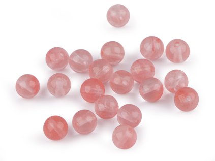 Třešňový křemen syntetický, minerální korálky Ø7 mm (Varianta třešňový křemen, Balení 20 ks)